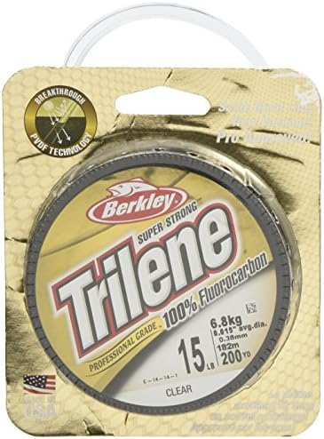 Berkley Trilene® Fluorocarbon, ברור, 20lb | 9 קג, 200yd | קו דיג של 182 מ ', מתאים לסביבות מים מתוקים